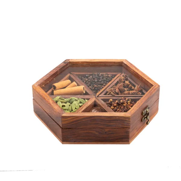 Wooden box for spices gift