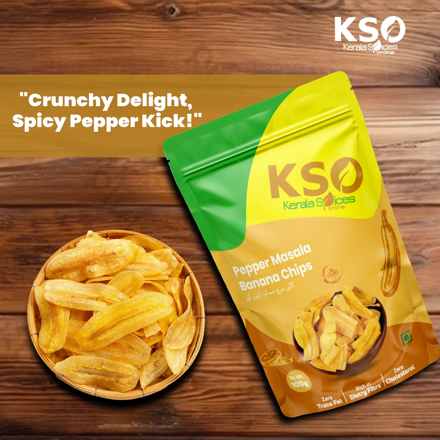 Pepper Masala Banana Chips 200gm - Image 3