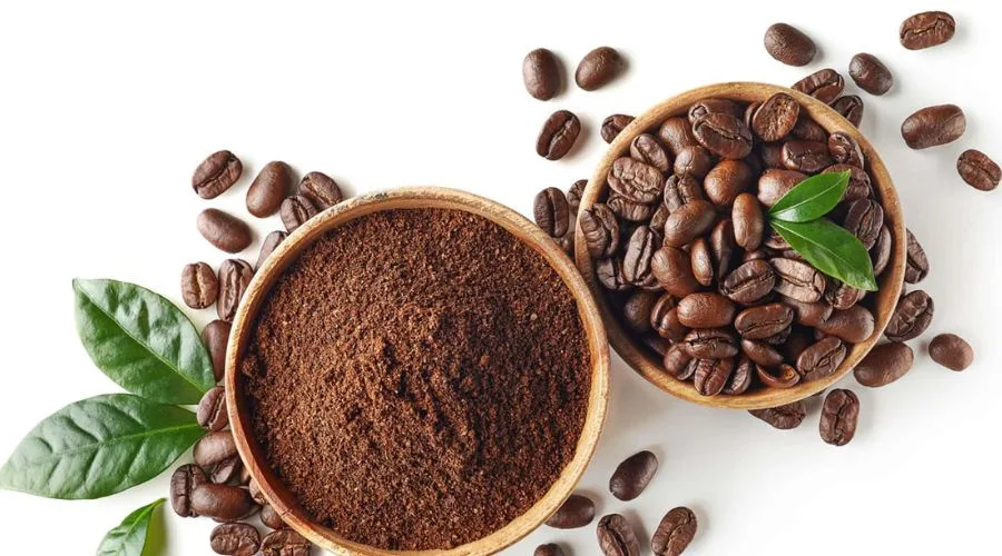 coffee beans and powder