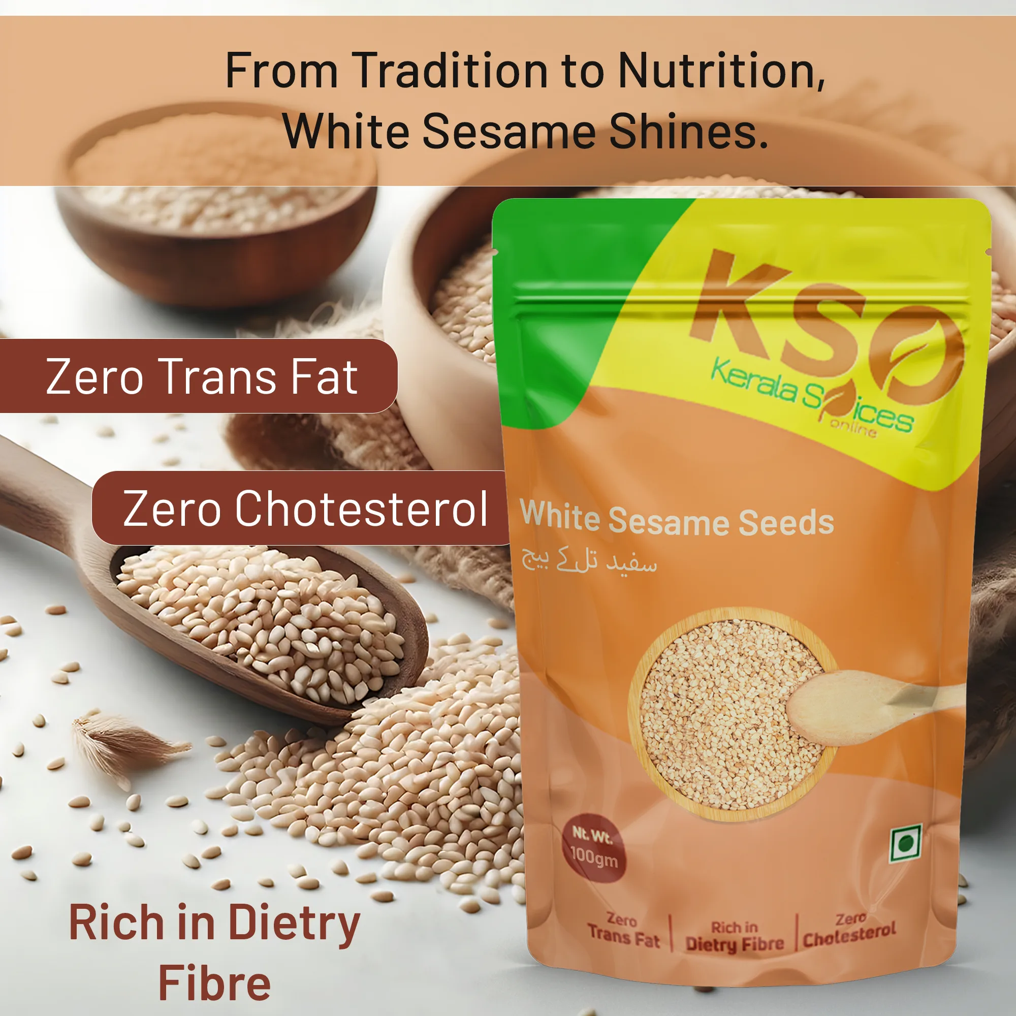 White Sesame Seeds 100g - Image 3