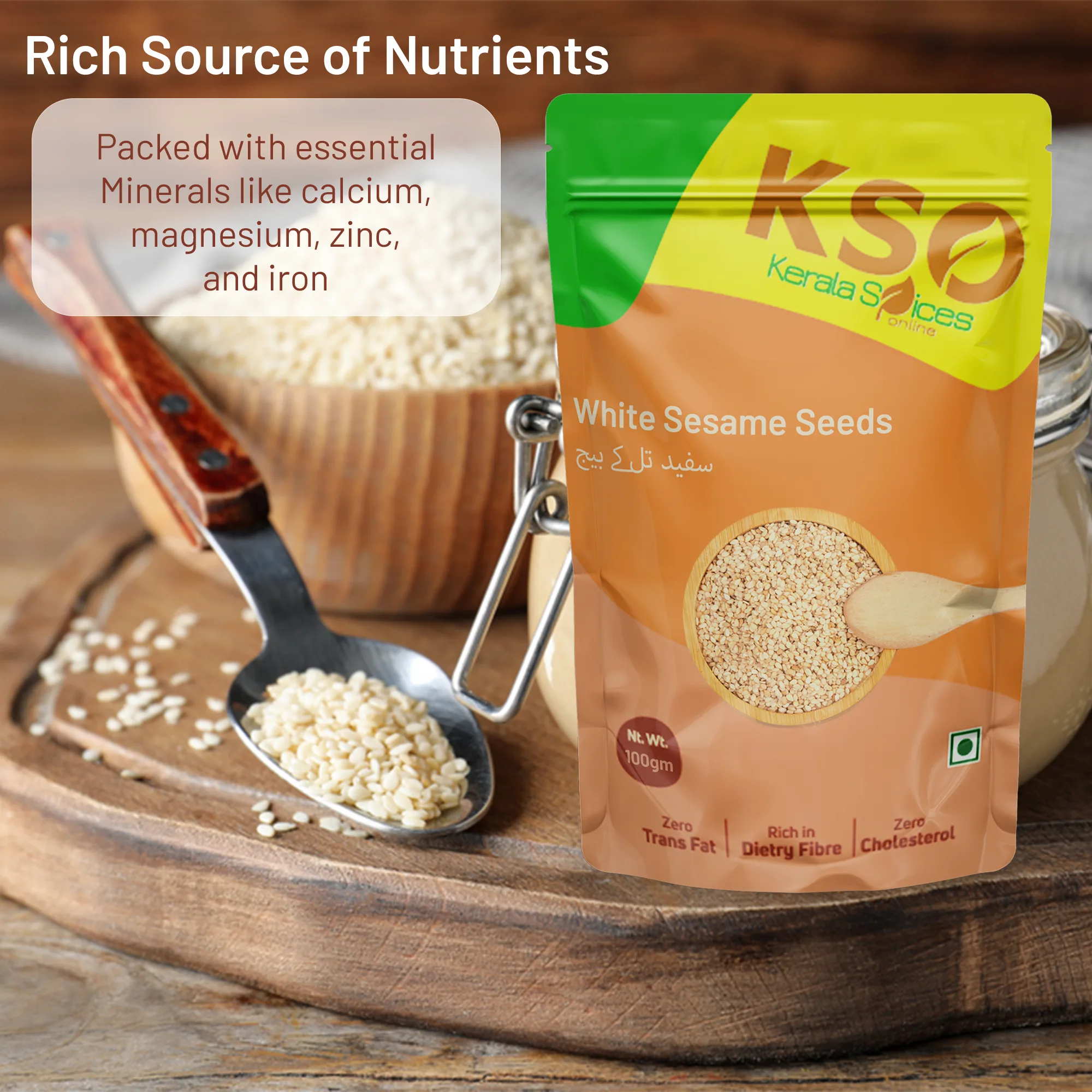 White Sesame Seeds 100g - Image 5