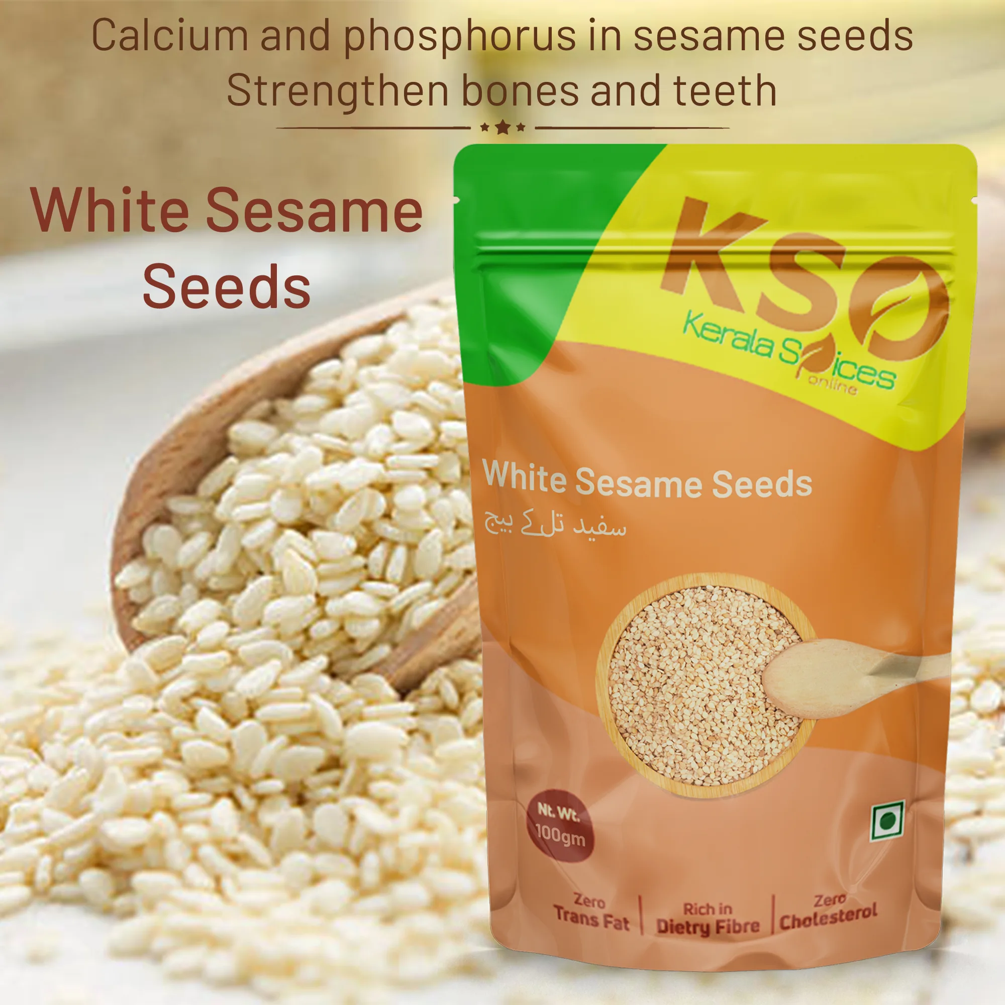 White Sesame Seeds 100g - Image 2