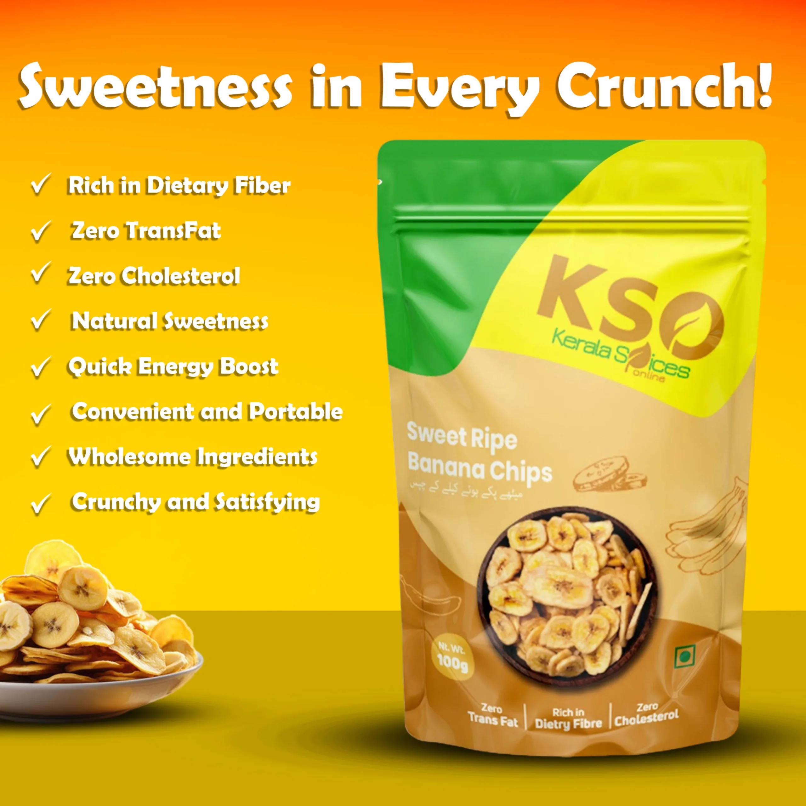 Sweet Ripe Banana Chips 200gm - Image 3