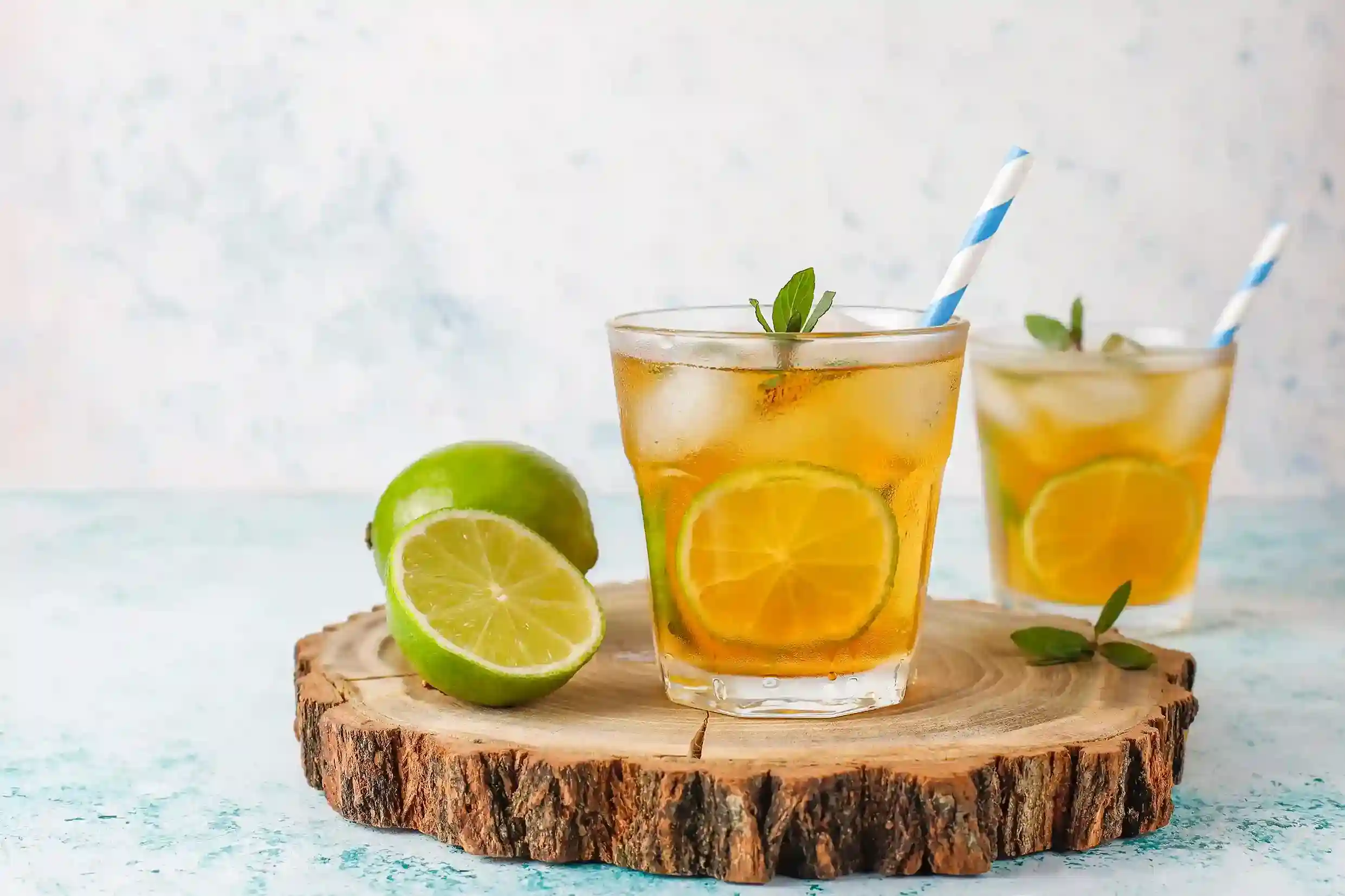 Orange lemon green iced tea