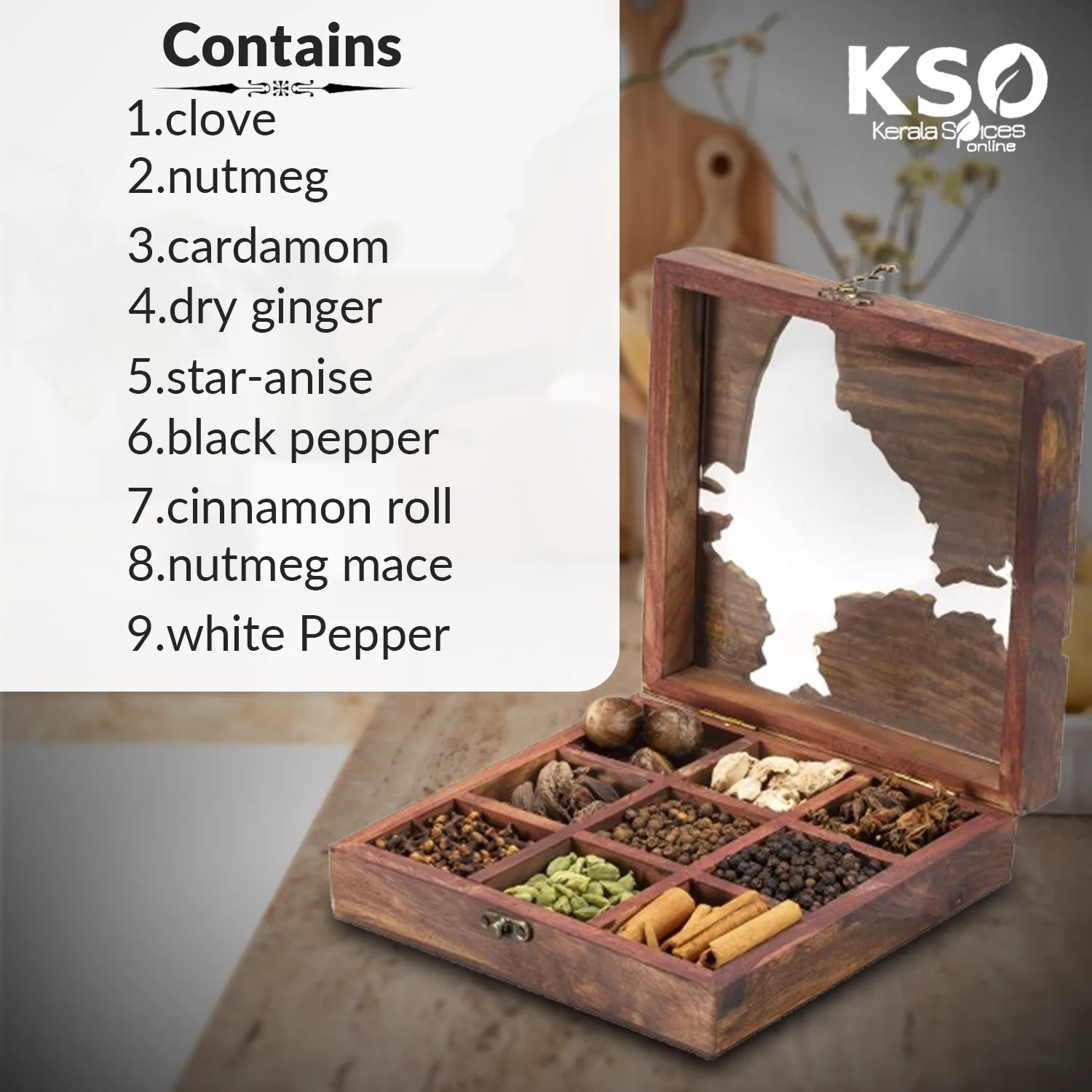 Indian Wooden Spice Cabinet - Image 8