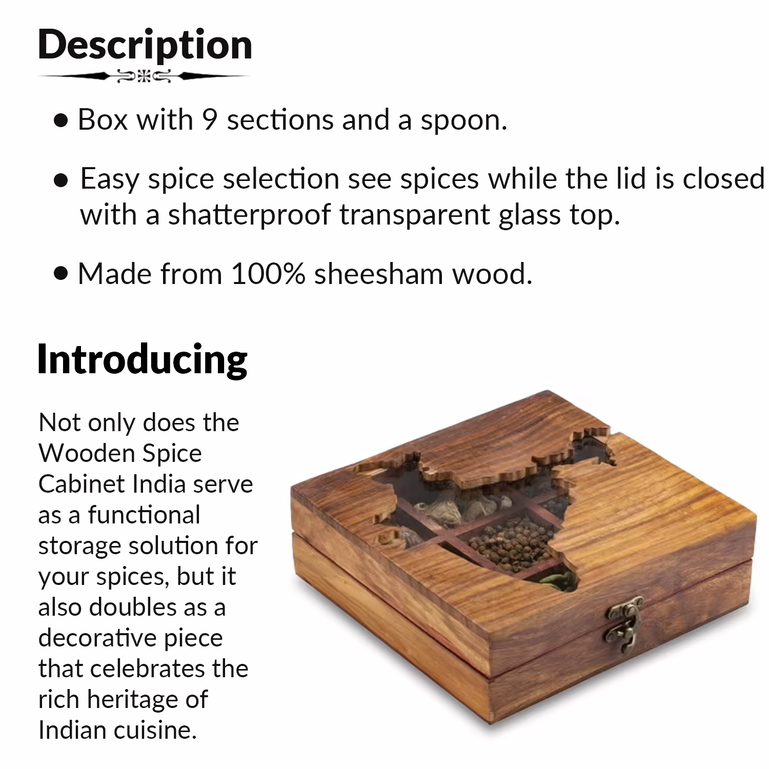 Indian Wooden Spice Cabinet - Image 7