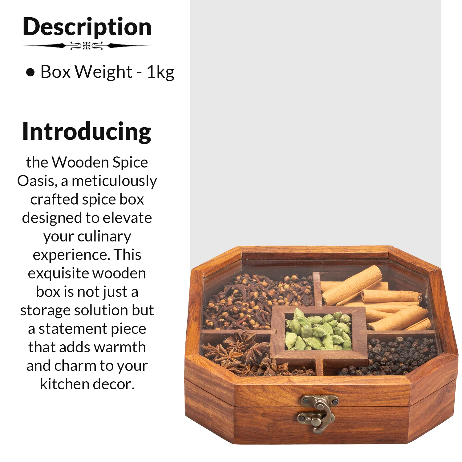 Wooden Spice Oasis-Indian Spices Gift Box - Image 9