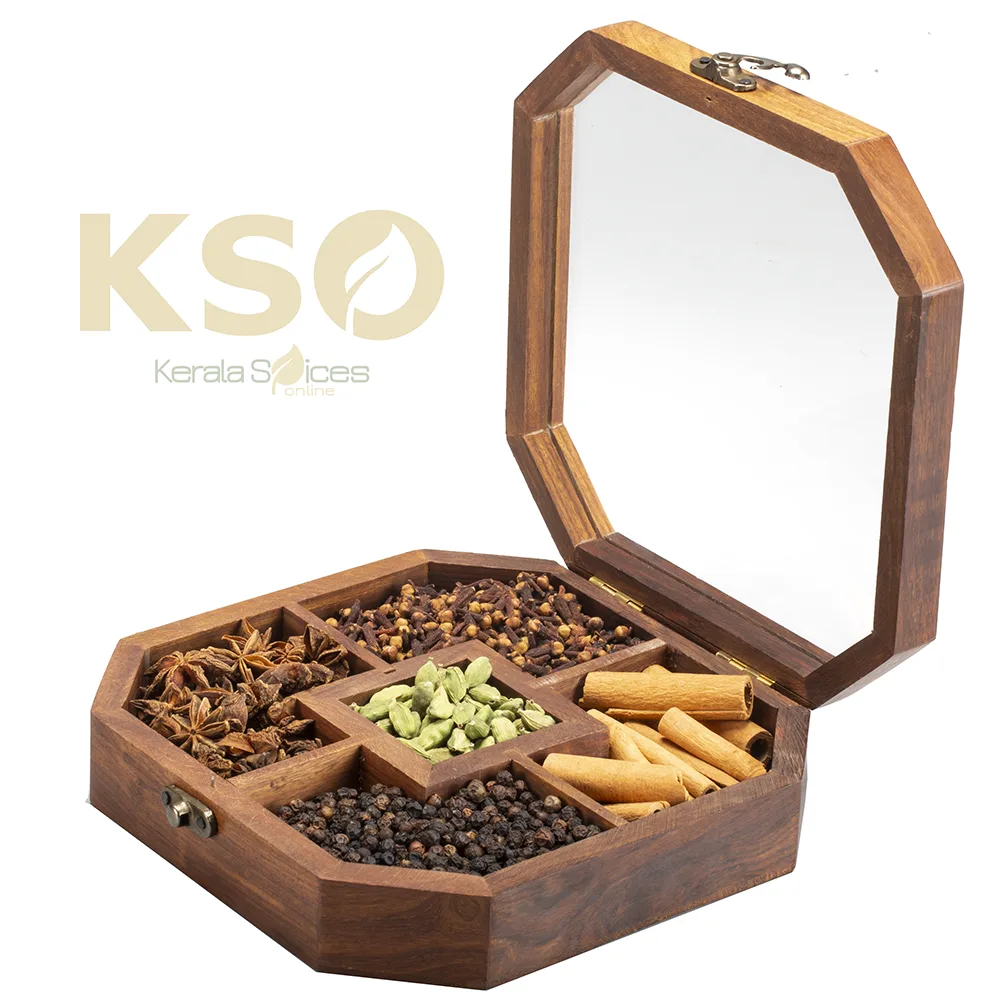 Wooden Spice Oasis-Indian Spices Gift Box